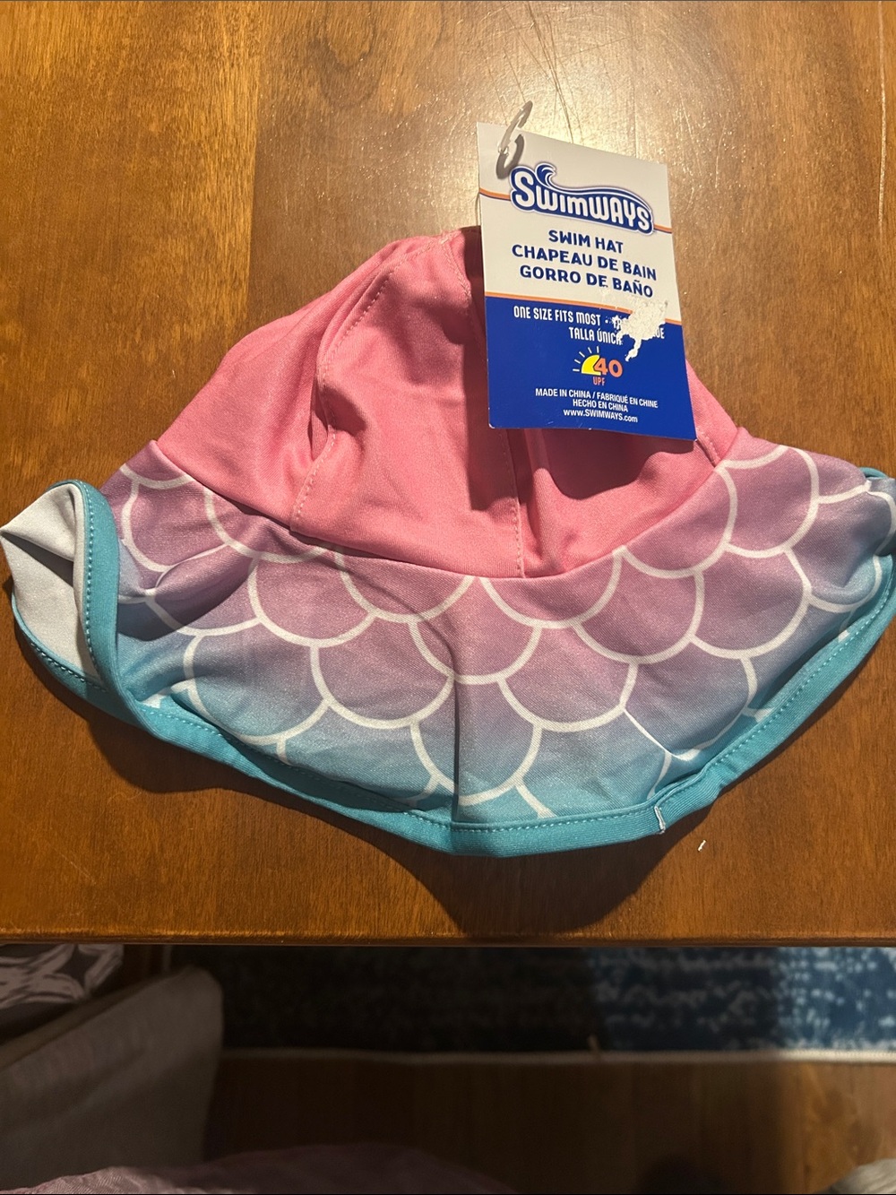 Kids Pink & Aqua Mermaid Swim Hat